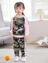 Toddler Baby Girls Camouflage Long Sleeve Shirt & Pants Tracksuit Outfits Set